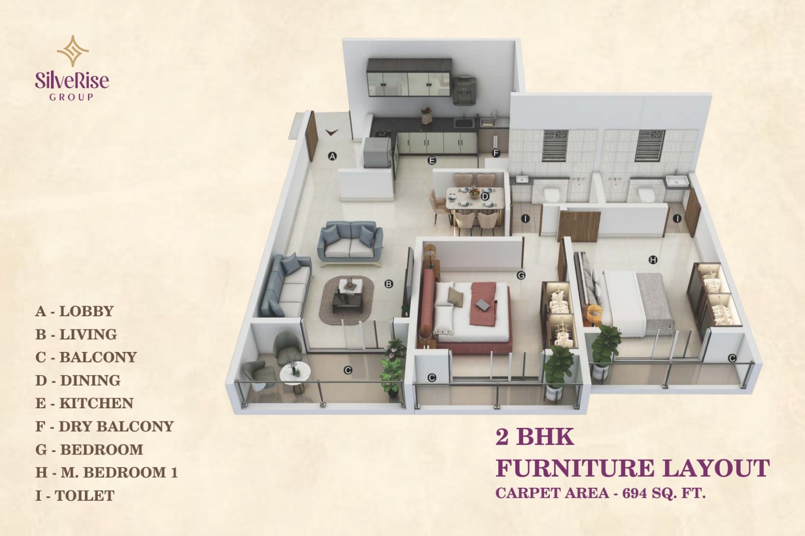 2BHK Floor Plan
