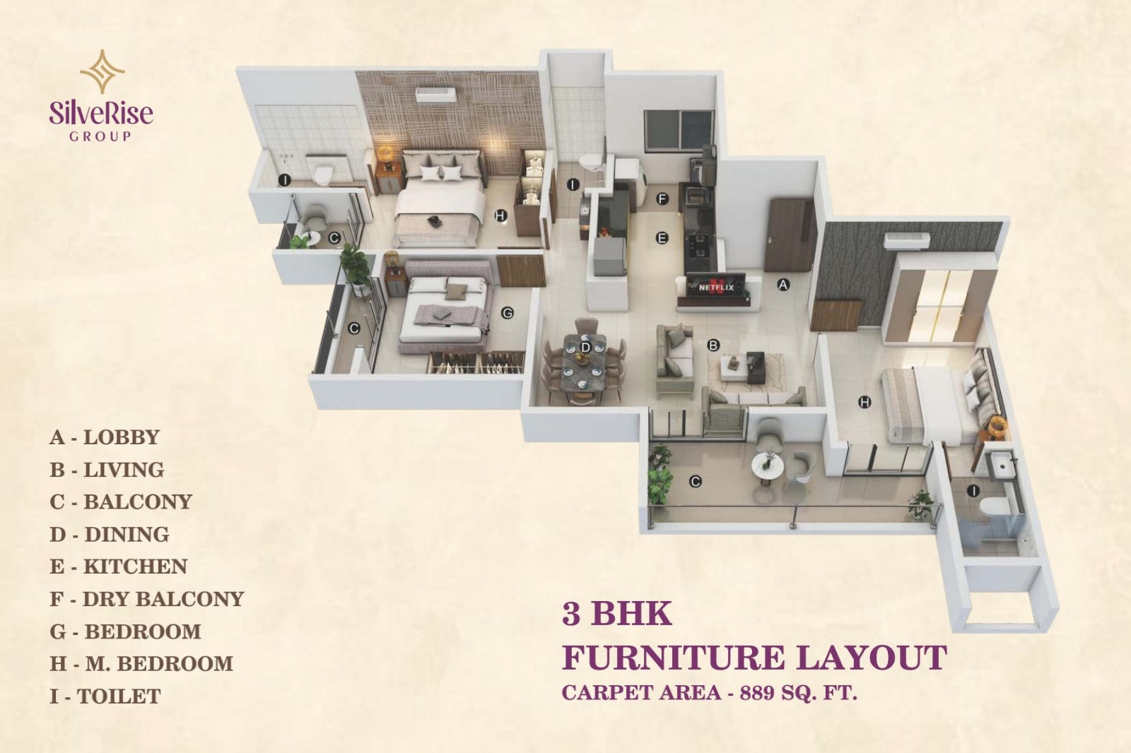 2BHK Floor Plan